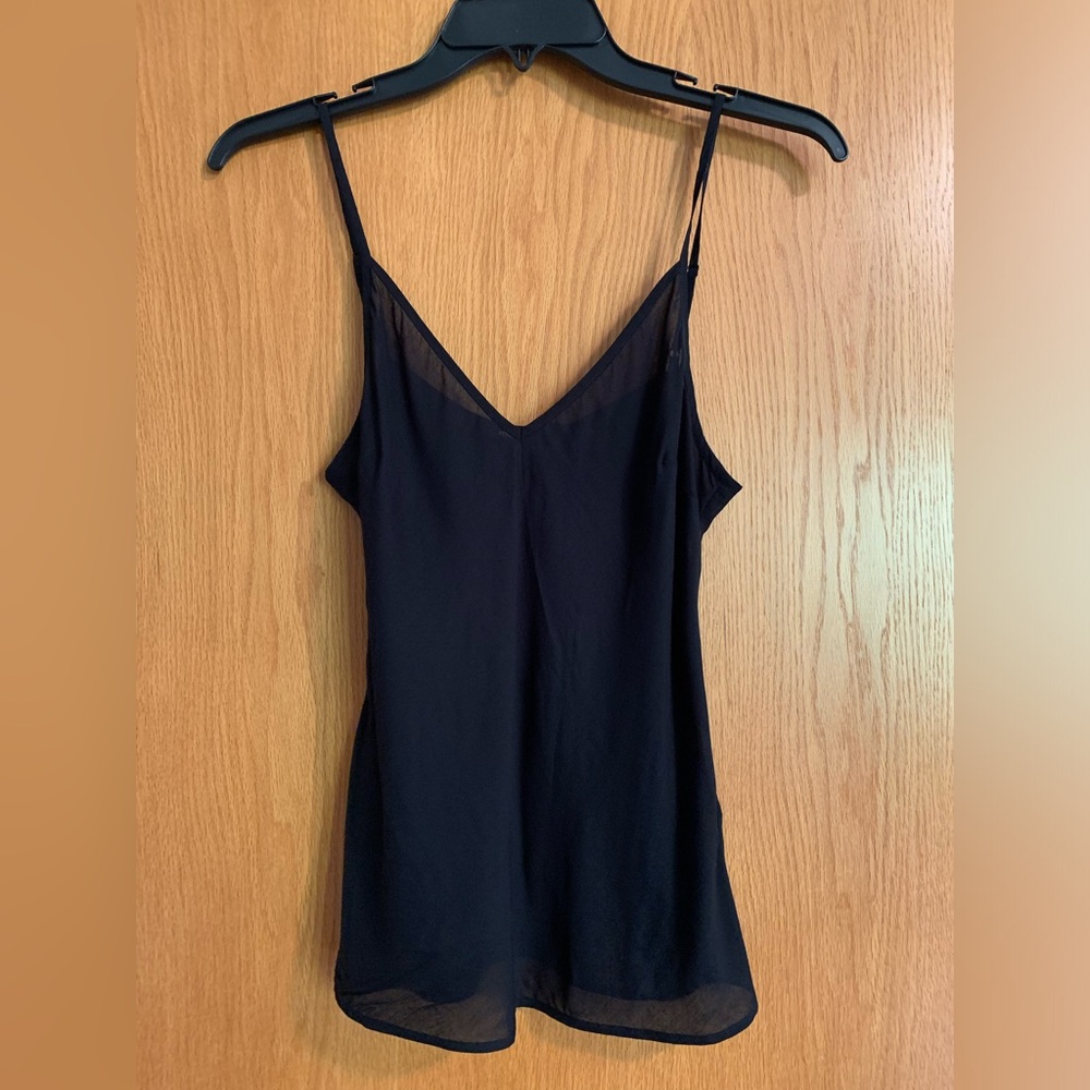 Maje black tank top, sheer, French fashion, small